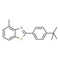 ChemSpider 2D Image | 4-Methyl-2-[4-(2-methyl-2-propanyl)phenyl]-1,3-benzothiazole | C18H19NS