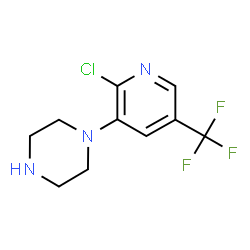 ChemSpider 2D Image | 1-[2-Chloro-5-(trifluoromethyl)-3-pyridinyl]piperazine | C10H11ClF3N3
