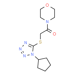 ChemSpider 2D Image | 2-(1-Cyclopentyl-1H-tetrazol-5-ylsulfanyl)-1-morpholin-4-yl-ethanone | C12H19N5O2S