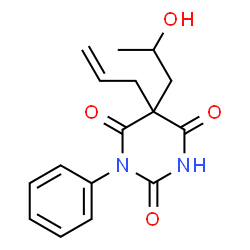 ChemSpider 2D Image | 5-Allyl-5-(2-hydroxypropyl)-1-phenyl-2,4,6(1H,3H,5H)-pyrimidinetrione | C16H18N2O4