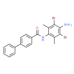 ChemSpider 2D Image | N-(4-Amino-3,5-dibromo-2,6-dimethylphenyl)-4-biphenylcarboxamide | C21H18Br2N2O