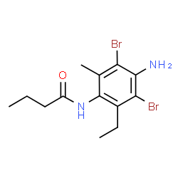 ChemSpider 2D Image | N-(4-Amino-3,5-dibromo-2-ethyl-6-methylphenyl)butanamide | C13H18Br2N2O