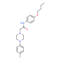ChemSpider 2D Image | N-(4-Butoxyphenyl)-2-[4-(4-fluorophenyl)-1-piperazinyl]acetamide | C22H28FN3O2