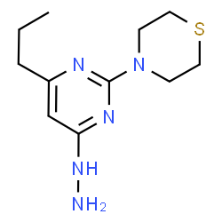 ChemSpider 2D Image | 4-(4-Hydrazino-6-propyl-2-pyrimidinyl)thiomorpholine | C11H19N5S