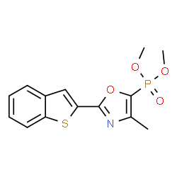 ChemSpider 2D Image | dimethyl 2-(benzothiophen-2-yl)-4-methyloxazole-5-phosphonate | C14H14NO4PS