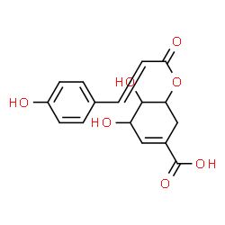 ChemSpider 2D Image | 3,4-Dihydroxy-5-{[(2E)-3-(4-hydroxyphenyl)-2-propenoyl]oxy}-1-cyclohexene-1-carboxylic acid | C16H16O7