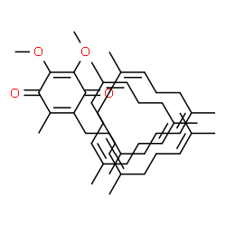 ChemSpider 2D Image | 2,3-Dimethoxy-5-methyl-6-[(2E,6Z,10Z,14Z,18Z,22Z,26Z)-3,7,11,15,19,23,27,31-octamethyl-2,6,10,14,18,22,26,30-dotriacontaoctaen-1-yl]-1,4-benzoquinone | C49H74O4