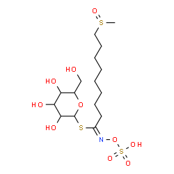ChemSpider 2D Image | 1-S-[(1E)-9-(Methylsulfinyl)-N-(sulfooxy)nonanimidoyl]-1-thiohexopyranose | C16H31NO10S3