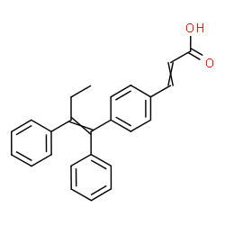 ChemSpider 2D Image | 3-[4-(1,2-Diphenyl-1-buten-1-yl)phenyl]acrylic acid | C25H22O2