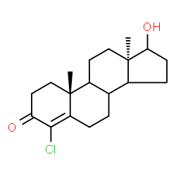 ChemSpider 2D Image | (8xi,9xi,13alpha,14xi)-4-Chloro-17-hydroxyandrost-4-en-3-one | C19H27ClO2