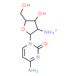 ChemSpider 2D Image | 4-Amino-1-(2-ammonio-2-deoxypentofuranosyl)-2(1H)-pyrimidinone | C9H15N4O4