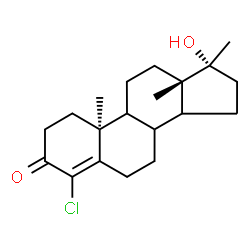 ChemSpider 2D Image | (8xi,9xi,10alpha,14xi,17alpha)-4-Chloro-17-hydroxy-17-methylandrost-4-en-3-one | C20H29ClO2