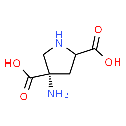 ChemSpider 2D Image | (4S)-4-Amino-2,4-pyrrolidinedicarboxylic acid | C6H10N2O4