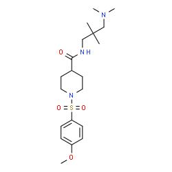 ChemSpider 2D Image | N-[3-(Dimethylamino)-2,2-dimethylpropyl]-1-[(4-methoxyphenyl)sulfonyl]-4-piperidinecarboxamide | C20H33N3O4S
