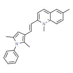 ChemSpider 2D Image | 2-[(E)-2-(2,5-Dimethyl-1-phenyl-1H-pyrrol-3-yl)vinyl]-1,6-dimethylquinolinium | C25H25N2