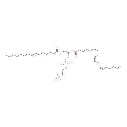 ChemSpider 2D Image | 2-[(9Z,12Z)-9,12-Octadecadienoyloxy]-3-(pentadecanoyloxy)propyl 2-(trimethylammonio)ethyl phosphate | C41H78NO8P