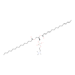 ChemSpider 2D Image | (2R)-2-[(2E,4E,12E,14E)-2,4,12,14-Hexadecatetraenoyloxy]-3-(palmitoyloxy)propyl 2-(trimethylammonio)ethyl phosphate | C40H72NO8P