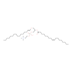 ChemSpider 2D Image | 3-[(1E)-1-Hexadecen-1-yloxy]-2-[(9Z)-9-octadecenoyloxy]propyl 2-(trimethylammonio)ethyl phosphate | C42H82NO7P