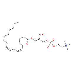 ChemSpider 2D Image | 2-Hydroxy-3-[(6Z,9Z,12Z)-6,9,12-octadecatrienoyloxy]propyl 2-(trimethylammonio)ethyl phosphate | C26H48NO7P
