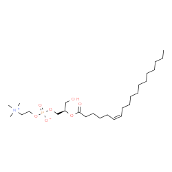 ChemSpider 2D Image | (2R)-3-Hydroxy-2-[(6Z)-6-octadecenoyloxy]propyl 2-(trimethylammonio)ethyl phosphate | C26H52NO7P