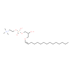 ChemSpider 2D Image | (2R)-2-Hydroxy-3-[(1Z)-1-pentadecen-1-yloxy]propyl 2-(trimethylammonio)ethyl phosphate | C23H48NO6P