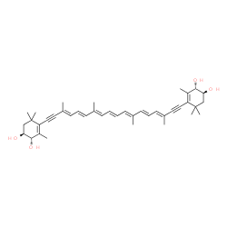 ChemSpider 2D Image | (3S,3'S,4S,4'S)-7,7',8,8'-Tetradehydro-beta,beta-carotene-3,3',4,4'-tetrol | C40H52O4