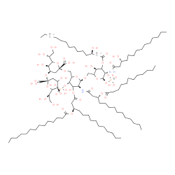 ChemSpider 2D Image | (4xi)-3-Deoxy-6-[(1R)-1,2-dihydroxyethyl]-beta-L-glycero-hex-2-ulopyranonosyl-(2->4)-3-deoxy-6-[(1R)-1,2-dihydroxyethyl]-beta-L-erythro-hex-2-ulopyranonosyl-(2->6)-2-deoxy-2-{[(3R)-3-(dodecanoyloxy)te
tradecanoyl]amino}-4-O-phosphono-3-O-[(3R)-3-(tetradecanoyloxy)tetradecanoyl]-beta-D-threo-hexopyranosyl-(1->6)-2-deoxy-3-O-[(3R)-3-hydroxytetradecanoyl]-2-{[(3R)-3-hydroxytetradecanoyl]amino}-1-O-pho
sphono-alpha-D-threo-hexopyranose | C110H202N2O39P2