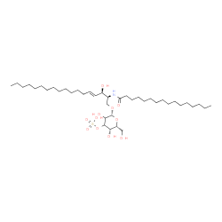 ChemSpider 2D Image | N-{(2S,3R,4E)-3-Hydroxy-1-[(3-O-sulfo-beta-D-threo-hexopyranosyl)oxy]-4-octadecen-2-yl}hexadecanamide | C40H77NO11S