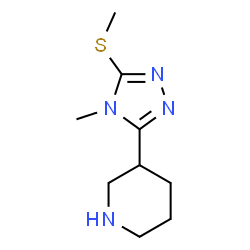 ChemSpider 2D Image | 3-(4-Methyl-5-methylsulfanyl-4H-[1,2,4]triazol-3-yl)-piperidine | C9H16N4S