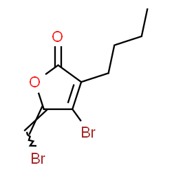 ChemSpider 2D Image | (5E)-4-Bromo-5-(bromomethylene)-3-butyl-2(5H)-furanone | C9H10Br2O2
