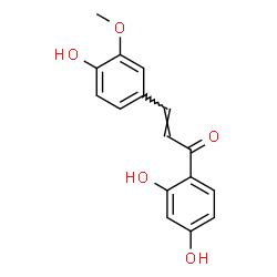 ChemSpider 2D Image | 1-(2,4-Dihydroxyphenyl)-3-(4-hydroxy-3-methoxyphenyl)-2-propen-1-one | C16H14O5