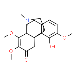 ChemSpider 2D Image | 4-Hydroxy-3,7,8-trimethoxy-17-methyl-7,8-didehydrohasubanan-6-one | C20H25NO5
