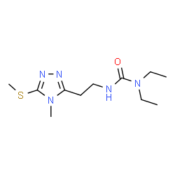 ChemSpider 2D Image | 1,1-Diethyl-3-{2-[4-methyl-5-(methylsulfanyl)-4H-1,2,4-triazol-3-yl]ethyl}urea | C11H21N5OS