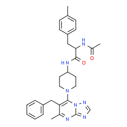 ChemSpider 2D Image | Nalpha-Acetyl-N-[1-(6-benzyl-5-methyl[1,2,4]triazolo[1,5-a]pyrimidin-7-yl)-4-piperidinyl]-4-methylphenylalaninamide | C30H35N7O2