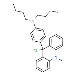 ChemSpider 2D Image | N,N-Dibutyl-4-(9-chloro-10-methyl-9,10-dihydro-9-acridinyl)aniline | C28H33ClN2