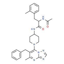 ChemSpider 2D Image | Nalpha-Acetyl-N-[1-(6-benzyl-5-methyl[1,2,4]triazolo[1,5-a]pyrimidin-7-yl)-4-piperidinyl]-2-methylphenylalaninamide | C30H35N7O2
