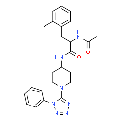 ChemSpider 2D Image | Nalpha-Acetyl-2-methyl-N-[1-(1-phenyl-1H-tetrazol-5-yl)-4-piperidinyl]phenylalaninamide | C24H29N7O2
