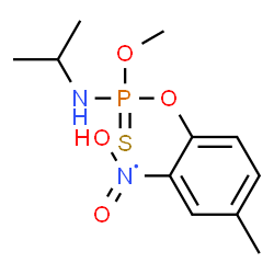 ChemSpider 2D Image | Hydroxy(2-{[(isopropylamino)(methoxy)phosphorothioyl]oxy}-5-methylphenyl)oxido-lambda~5~-azanyl | C11H18N2O4PS