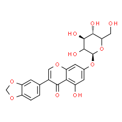 ChemSpider 2D Image | 3-(1,3-Benzodioxol-5-yl)-5-hydroxy-4-oxo-4H-chromen-7-yl beta-D-threo-hexopyranoside | C22H20O11