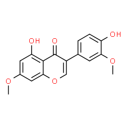 ChemSpider 2D Image | 5-Hydroxy-3-(4-hydroxy-3-methoxyphenyl)-7-methoxy-4H-chromen-4-one | C17H14O6