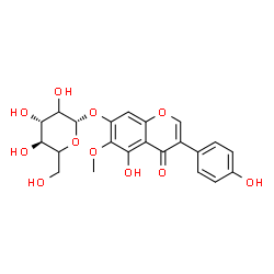 ChemSpider 2D Image | 5-Hydroxy-3-(4-hydroxyphenyl)-6-methoxy-4-oxo-4H-chromen-7-yl beta-D-threo-hexopyranoside | C22H22O11