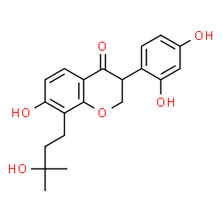 ChemSpider 2D Image | 3-(2,4-Dihydroxyphenyl)-7-hydroxy-8-(3-hydroxy-3-methylbutyl)-2,3-dihydro-4H-chromen-4-one | C20H22O6