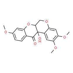 ChemSpider 2D Image | 12a-Hydroxy-2,3,9-trimethoxy-6a,12a-dihydrochromeno[3,4-b]chromen-12(6H)-one | C19H18O7