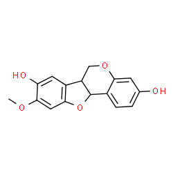 ChemSpider 2D Image | 9-Methoxy-6a,11a-dihydro-6H-[1]benzofuro[3,2-c]chromene-3,8-diol | C16H14O5