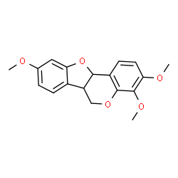ChemSpider 2D Image | 3,4,9-Trimethoxy-6a,11a-dihydro-6H-[1]benzofuro[3,2-c]chromene | C18H18O5