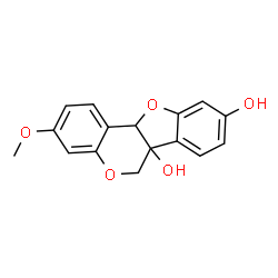 ChemSpider 2D Image | 3-Methoxy-6H-[1]benzofuro[3,2-c]chromene-6a,9(11aH)-diol | C16H14O5