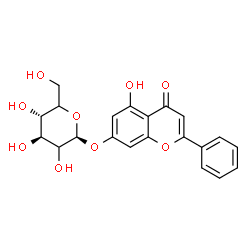 ChemSpider 2D Image | 5-Hydroxy-4-oxo-2-phenyl-4H-chromen-7-yl beta-D-threo-hexopyranoside | C21H20O9