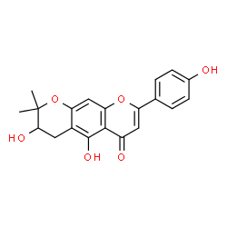 ChemSpider 2D Image | 3,5-Dihydroxy-8-(4-hydroxyphenyl)-2,2-dimethyl-3,4-dihydro-2H,6H-pyrano[3,2-g]chromen-6-one | C20H18O6