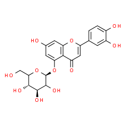ChemSpider 2D Image | 2-(3,4-Dihydroxyphenyl)-7-hydroxy-4-oxo-4H-chromen-5-yl beta-D-threo-hexopyranoside | C21H20O11