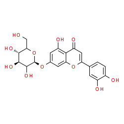 ChemSpider 2D Image | 2-(3,4-Dihydroxyphenyl)-5-hydroxy-4-oxo-4H-chromen-7-yl beta-D-threo-hexopyranoside | C21H20O11